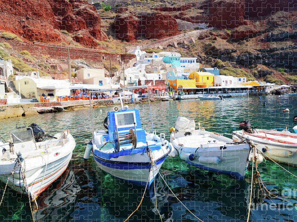 Santorini Jigsaw Puzzle featuring the photograph Amoudi bay, Santorini, Greece #1 by Anastasy Yarmolovich
