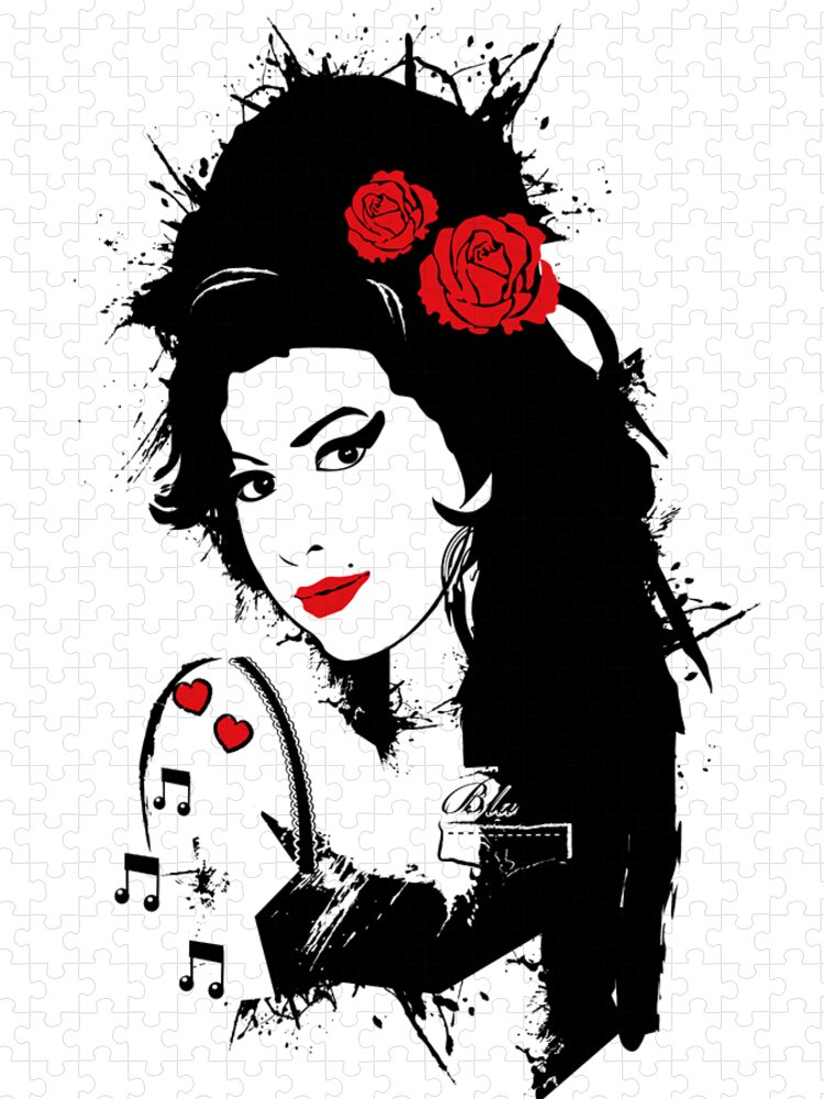 Amy Winehouse, Pop Art Quote Portrait, European size, inspirational quotes,  celebrities, Jigsaw Puzzle by BONB Creative - Pixels