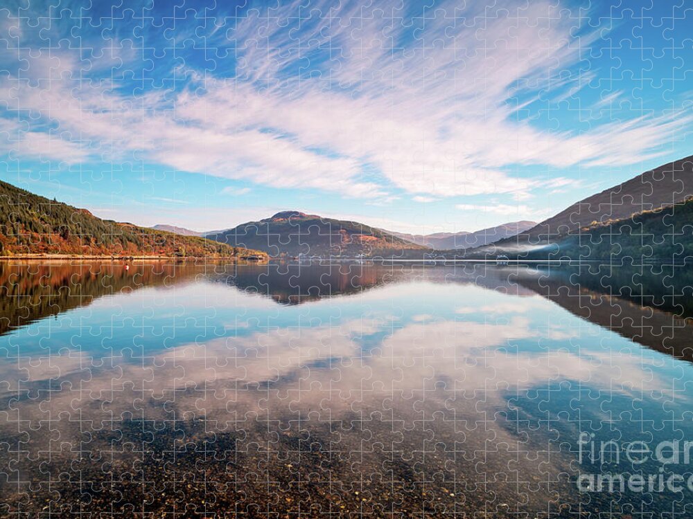 Arrocher Jigsaw Puzzle featuring the photograph Autumn Reflection, Loch Long #1 by Janet Burdon