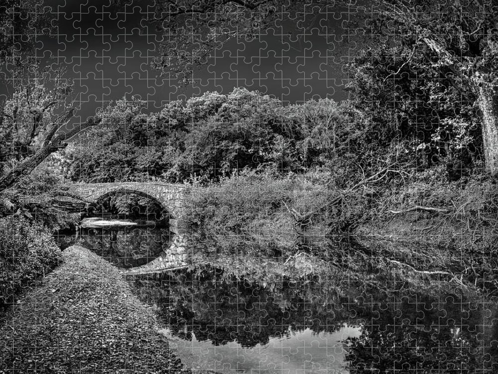 Badger Creek Bridge Jigsaw Puzzle featuring the photograph Badger Creek Bridge #1 by Michael Ciskowski