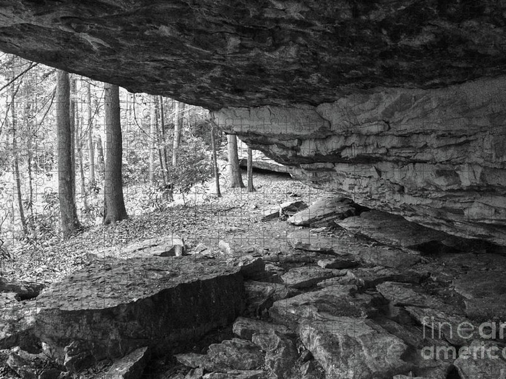Tennessee Jigsaw Puzzle featuring the photograph Black And White Cave by Phil Perkins
