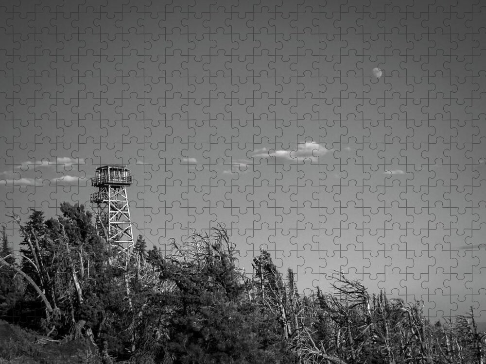 Oregon Jigsaw Puzzle featuring the photograph Black Butte Fire Tower Oregon #1 by Mary Lee Dereske
