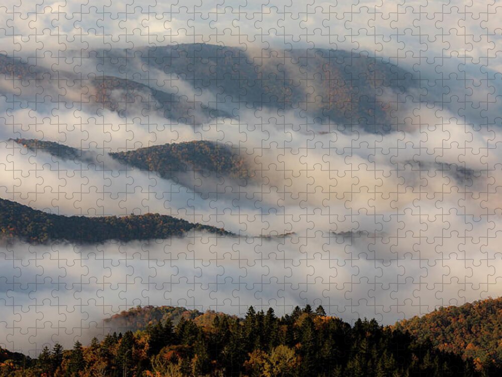 Nc Jigsaw Puzzle featuring the photograph Blue Ridge Parkway Cloud Layers #1 by Nick Noble