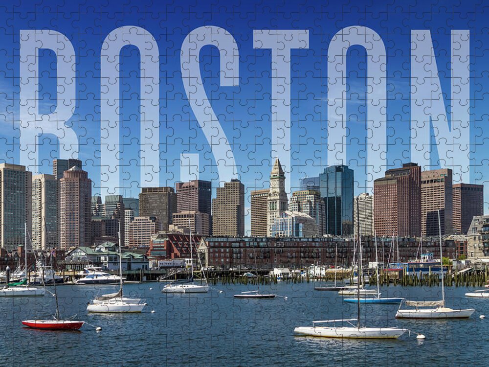 Boston Jigsaw Puzzle featuring the photograph BOSTON Skyline #1 by Melanie Viola