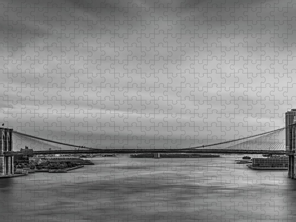 Brooklyn Bridge Jigsaw Puzzle featuring the photograph Brooklyn Bridge Panoramic #1 by Susan Candelario