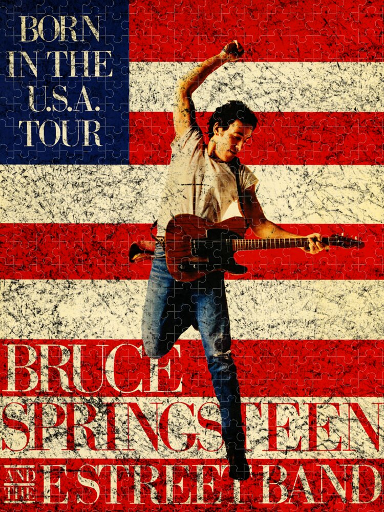 Bruce Springsteen Jigsaw Puzzle featuring the digital art Bruce Springsteen by Edward Talley