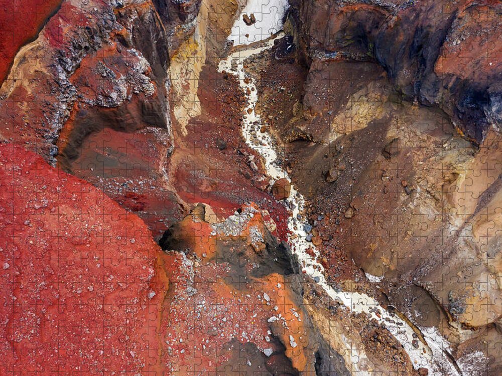 Canyon Jigsaw Puzzle featuring the photograph Colorful Dangerous Canyon on Kamchatka by Mikhail Kokhanchikov