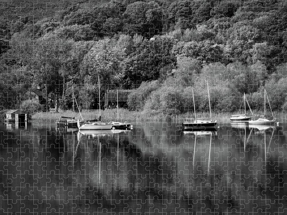 Britain Jigsaw Puzzle featuring the photograph Coniston Water reflections #1 by Seeables Visual Arts