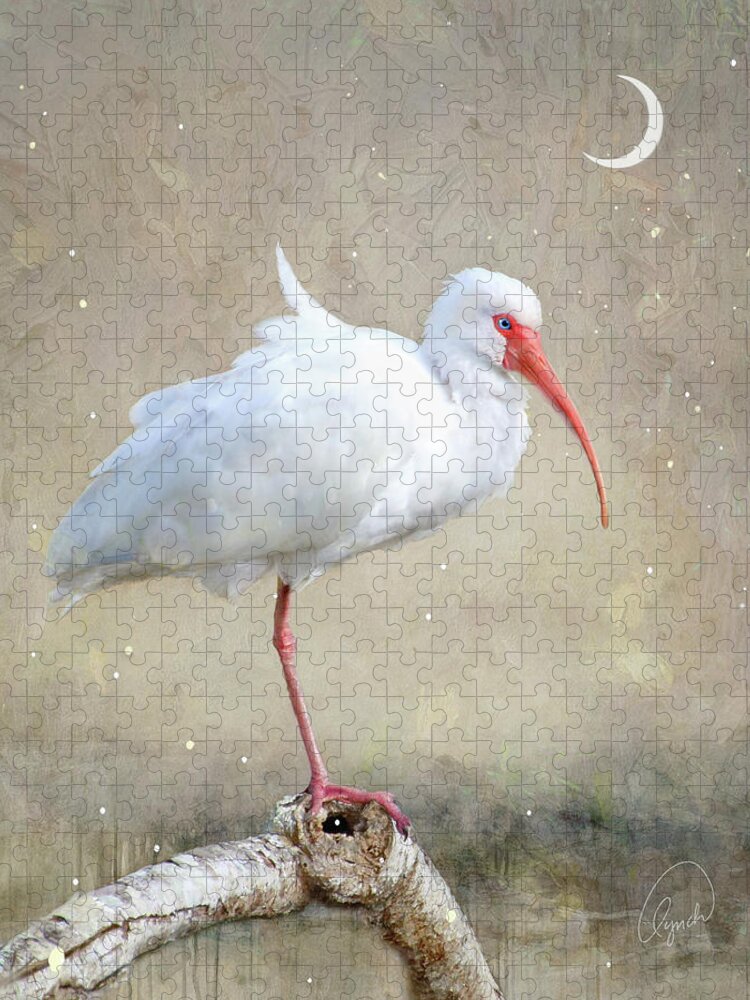 Ibis Jigsaw Puzzle featuring the photograph Crescent Moon #1 by Karen Lynch