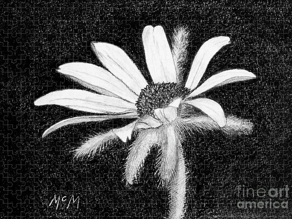 Daisy Jigsaw Puzzle featuring the drawing Daisy #1 by Garry McMichael