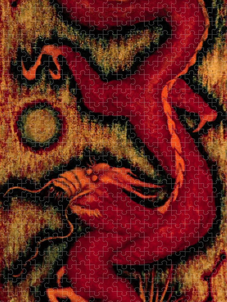 Google Images Jigsaw Puzzle featuring the painting Dragon #2 by Fei A