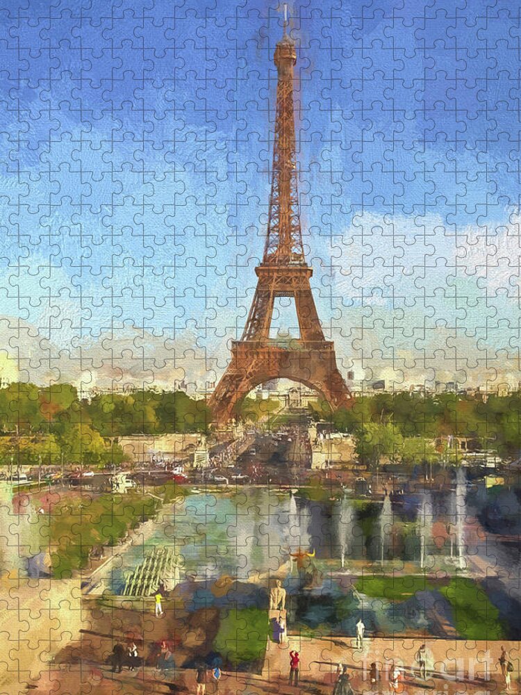 World Jigsaw Puzzle featuring the photograph Eiffel tower in Paris by Patricia Hofmeester