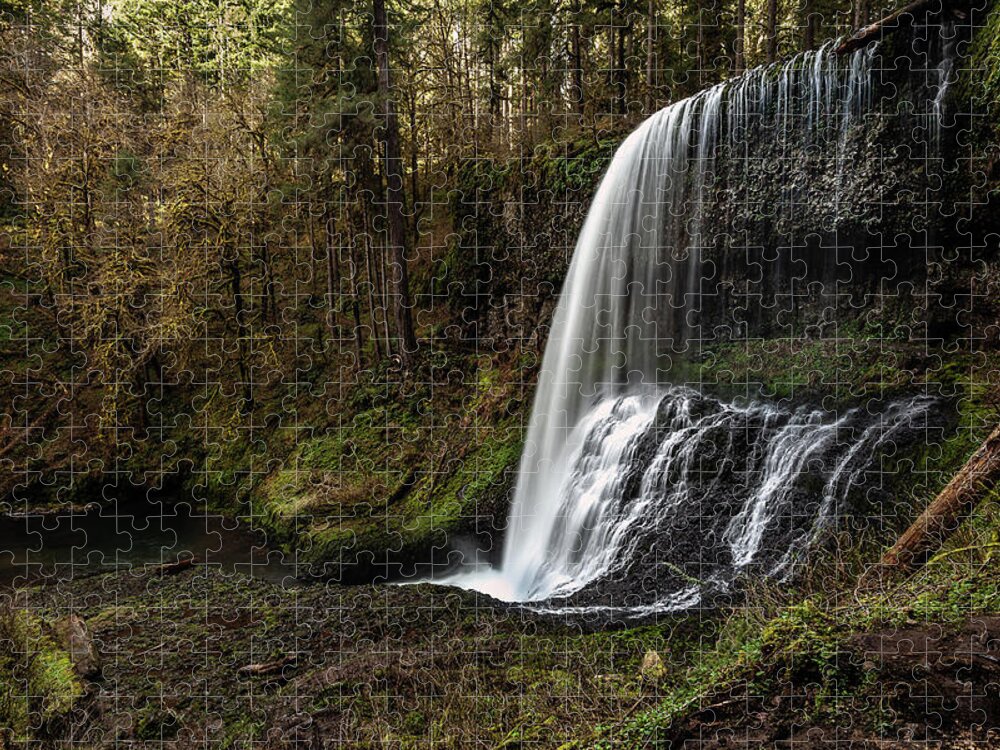 Waterfall Jigsaw Puzzle featuring the photograph Falling Water #2 by Steven Reed
