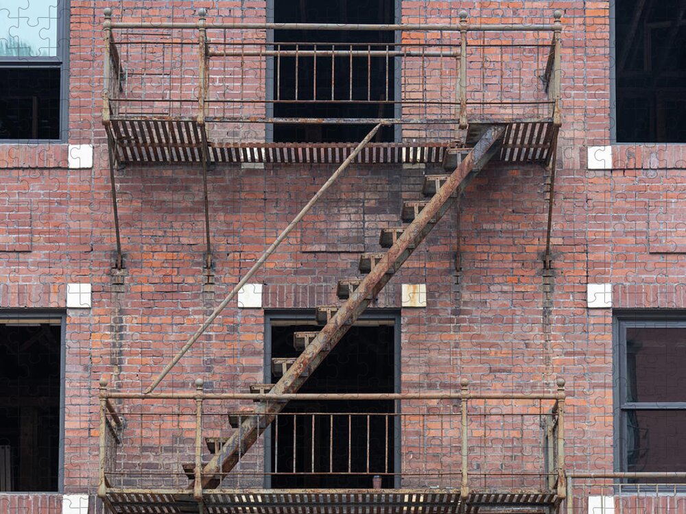 Building Jigsaw Puzzle featuring the photograph Fire escape #1 by Paul Freidlund