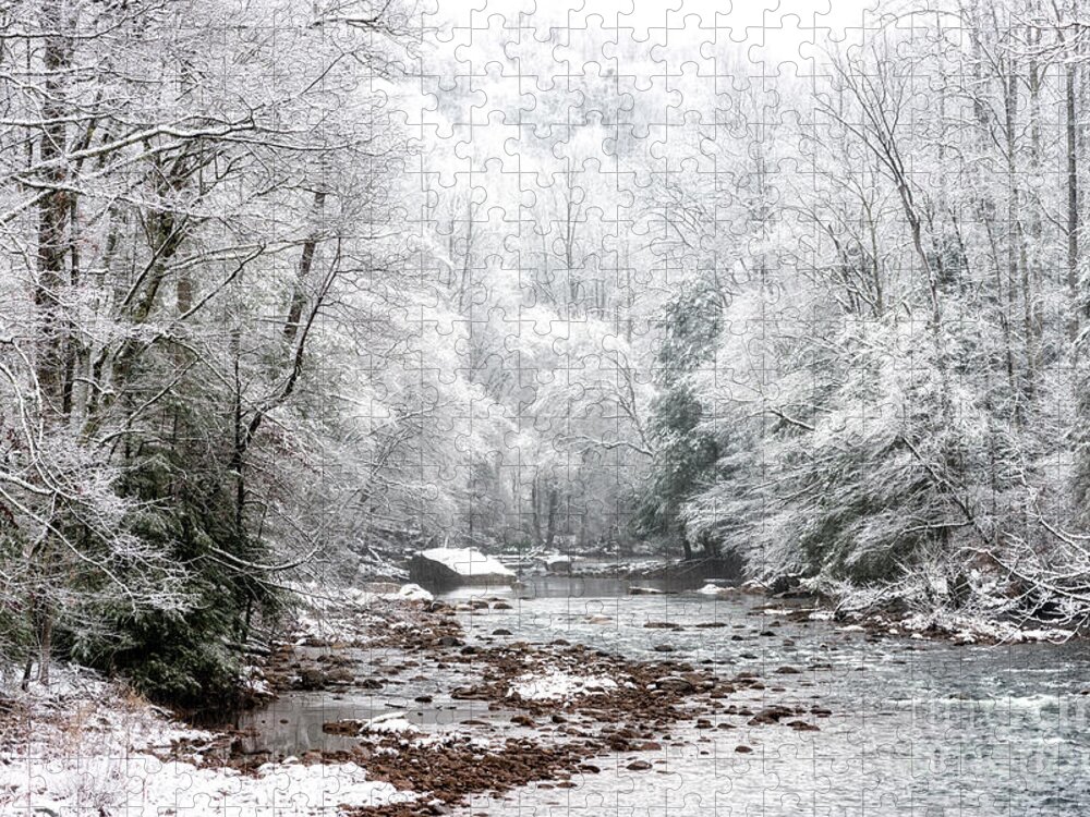 Williams River Jigsaw Puzzle featuring the photograph First Snow Williams River #1 by Thomas R Fletcher