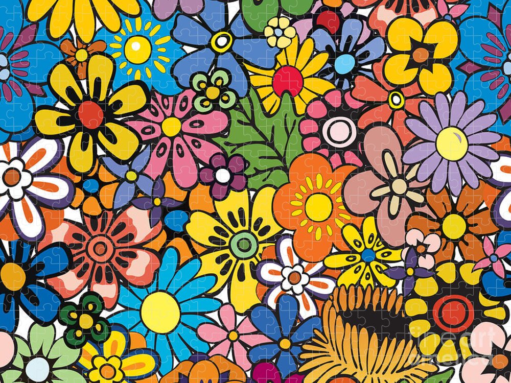Flower Jigsaw Puzzle featuring the photograph Flower power rock poster by Action