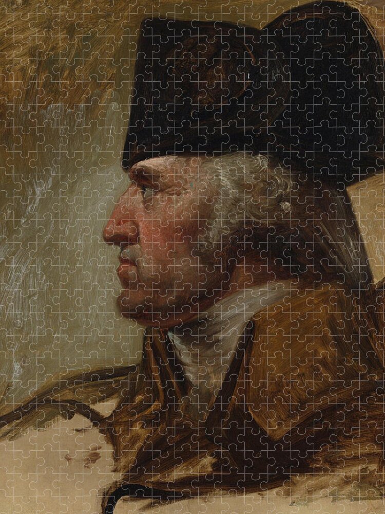 Emanuel Leutze Jigsaw Puzzle featuring the painting George Washington Study for Washington Crossing the Delaware #1 by Emanuel Leutze