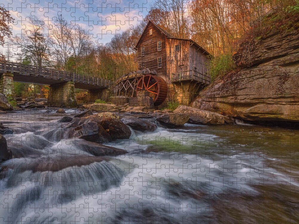 Water Jigsaw Puzzle featuring the photograph Glade Creek Grist Mill #1 by Darren White