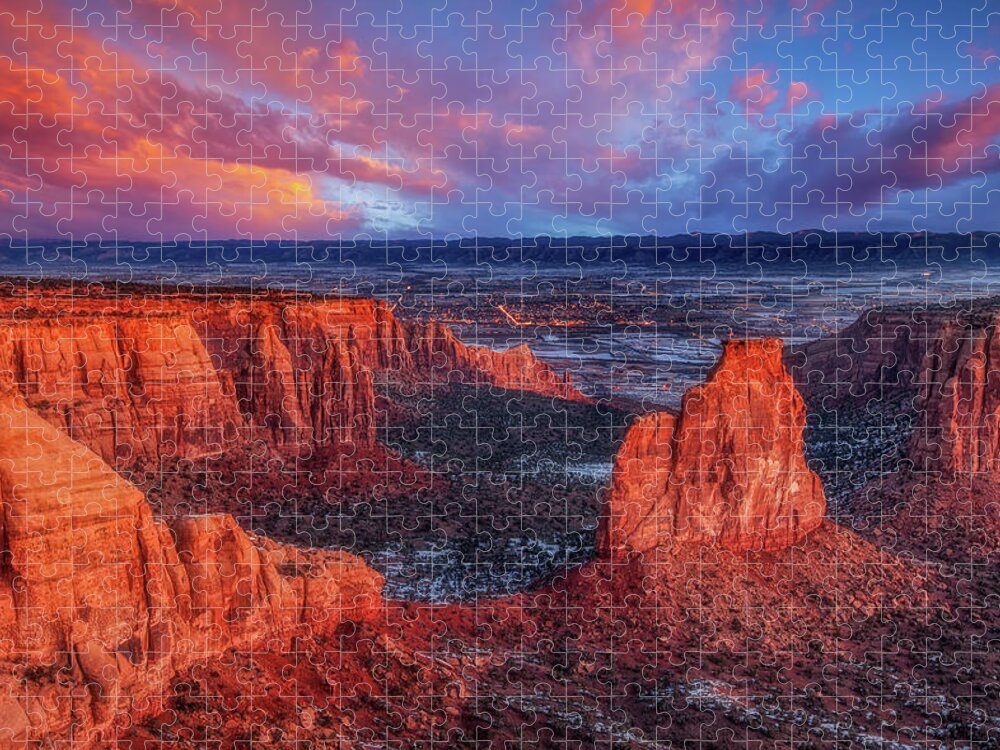 Colorado National Monument Jigsaw Puzzle featuring the photograph Grand View Sunrise by Darren White