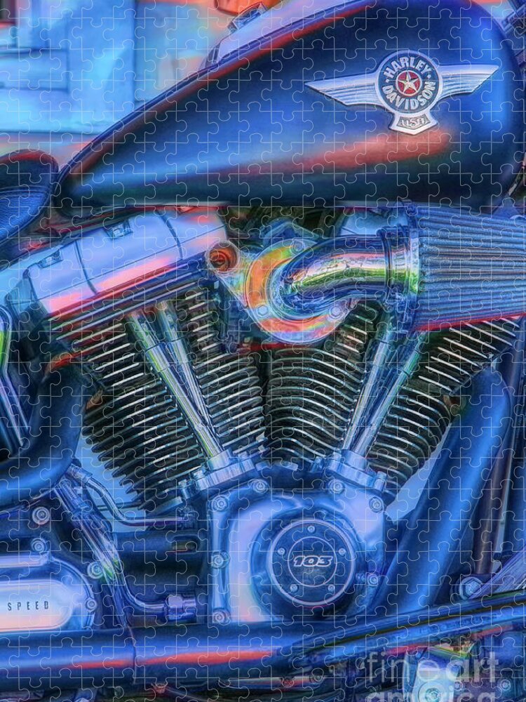Harley Davidson Jigsaw Puzzle featuring the photograph Harley Davidson Fat Boy #3 by George Robinson