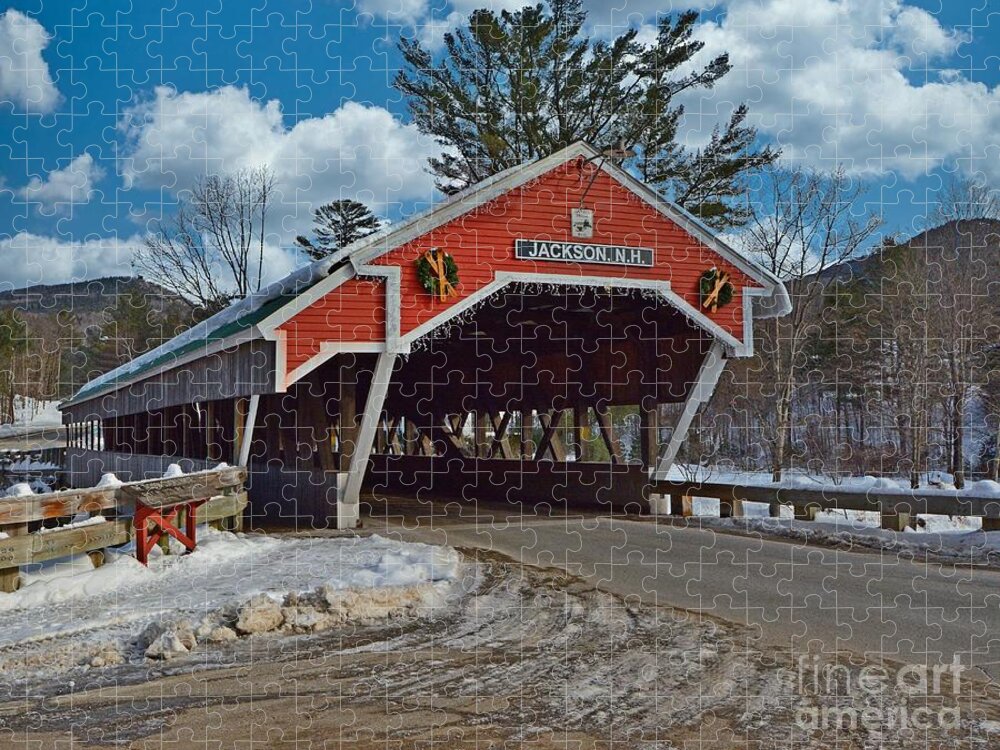 Honeymoon Covered Bridge Jigsaw Puzzle featuring the photograph Honeymoon Covered Bridge by Steve Brown