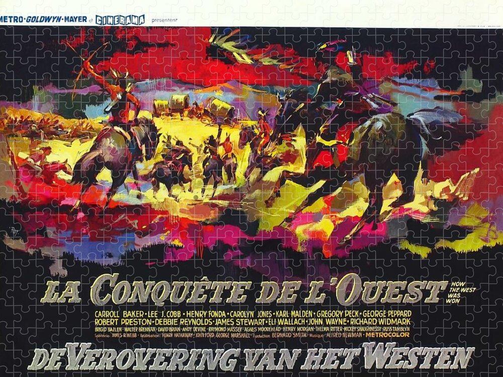 Synopsis Jigsaw Puzzle featuring the mixed media ''How the West Was Won'', 1962 - art by Raymond Elseviers by Movie World Posters