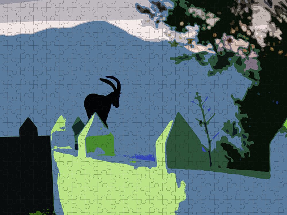 Art Jigsaw Puzzle featuring the photograph Ibex at dawn #1 by Gary Browne