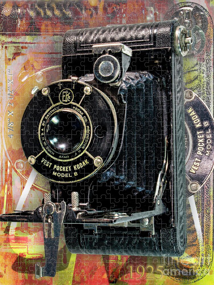 Kodak Jigsaw Puzzle featuring the digital art Kodak Vest Pocket Model B by Anthony Ellis