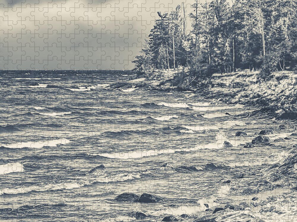 Presque Isle Jigsaw Puzzle featuring the photograph Lake Superior by Phil Perkins