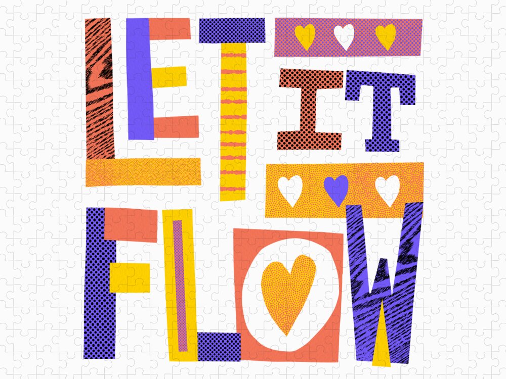Halftone Jigsaw Puzzle featuring the painting Let it Flow - Art by Jen Montgomery #2 by Jen Montgomery