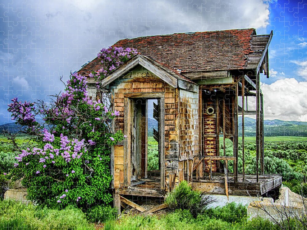 Fine Art Jigsaw Puzzle featuring the photograph Lonely Lilacs #1 by Bryan Carter