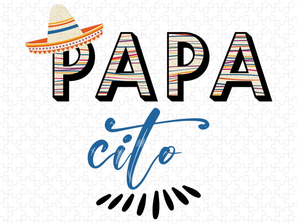 Papa Gifts Jigsaw Puzzle featuring the digital art Mamacita Shirt, Papacito Shirt, Cinco de Mayo Couple Matching Shirt, Fiesta Couple Shirt, Mexican #1 by Mounir Khalfouf