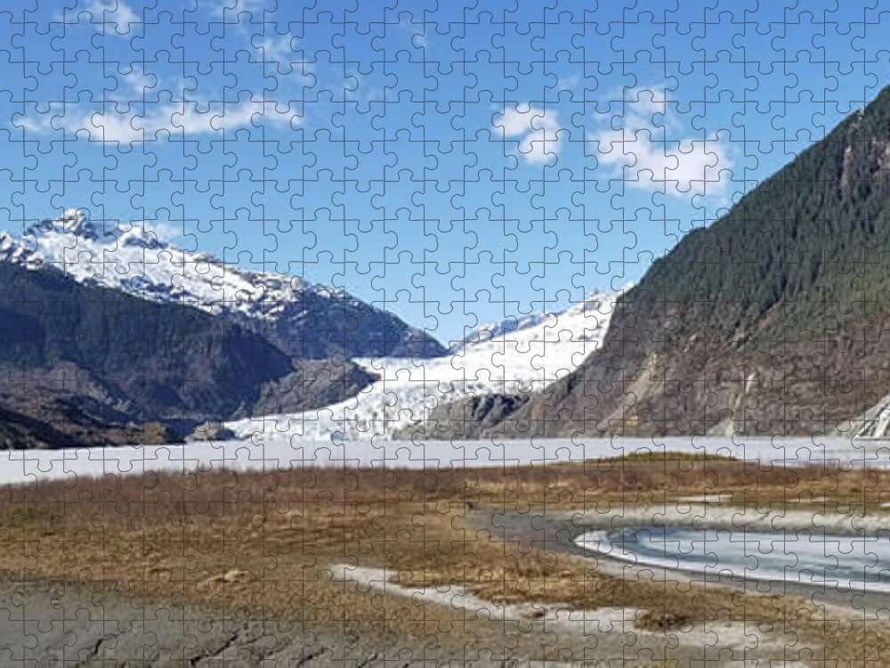 #juneau Jigsaw Puzzle featuring the photograph Mendenhall Lake in the Spring by Charles Vice