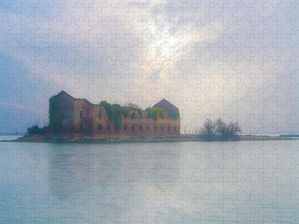 Venice Jigsaw Puzzle featuring the photograph Misty Morning On The Venetian Lagoon by Chris Lord