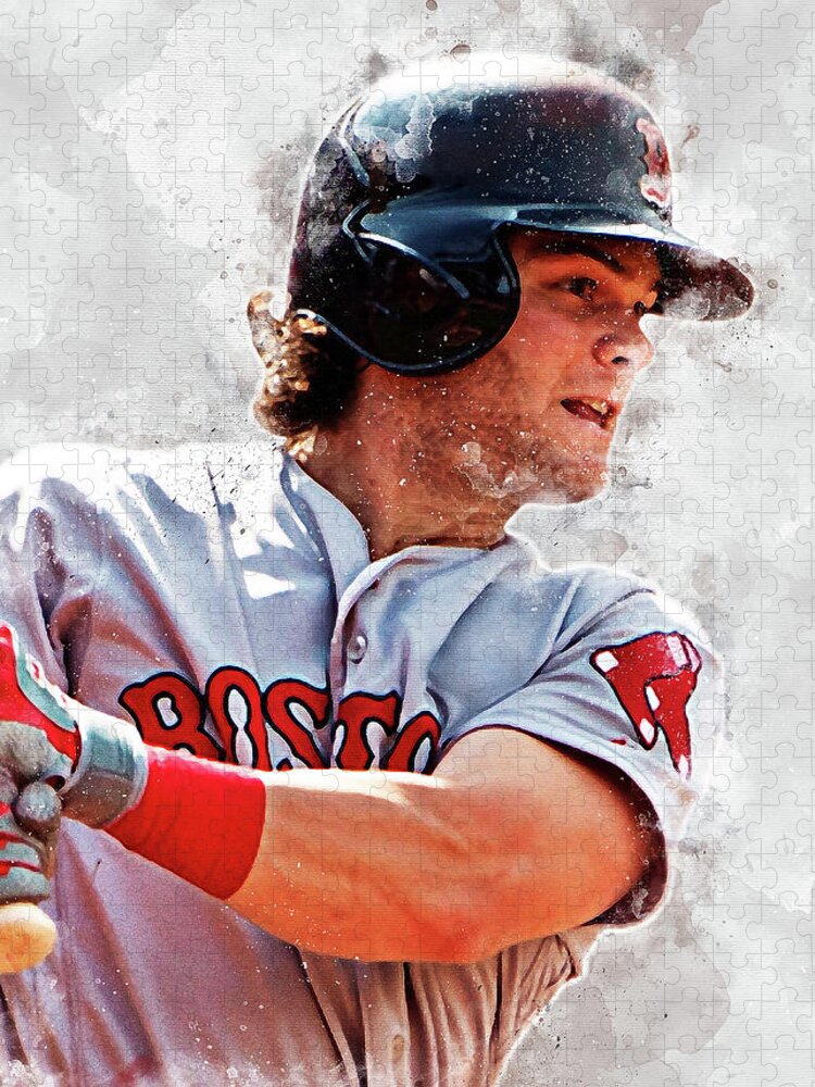 MLB Andrewbenintendi Andrew Benintendi Andrew Benintendi Boston Red Sox  Bostonredsox Andrewsebastian Jigsaw Puzzle by Wrenn Huber - Pixels Puzzles