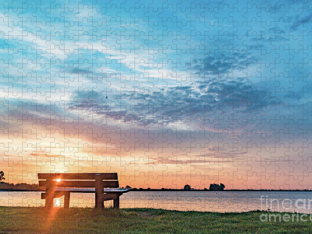 Bench Jigsaw Puzzle featuring the photograph Morning has broken-2 #1 by Casper Cammeraat