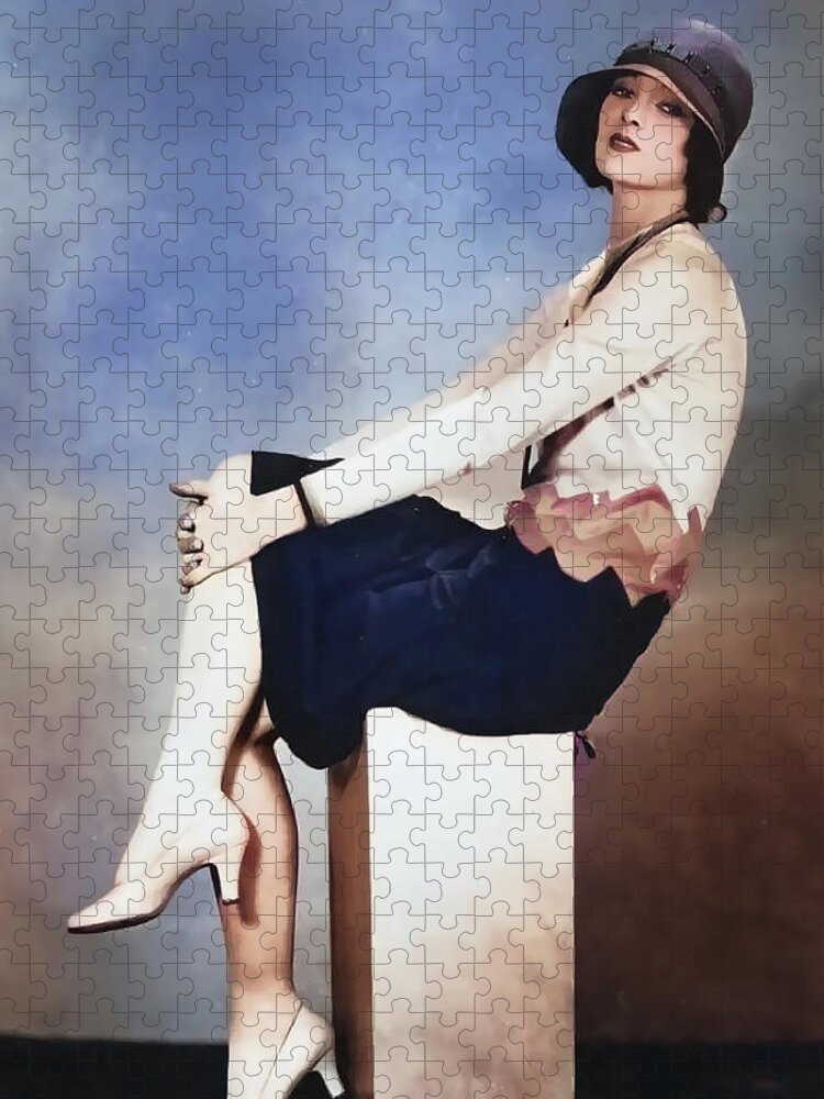 Myrna Loy Jigsaw Puzzle featuring the digital art Myrna Loy Photo Session #1 by Chuck Staley