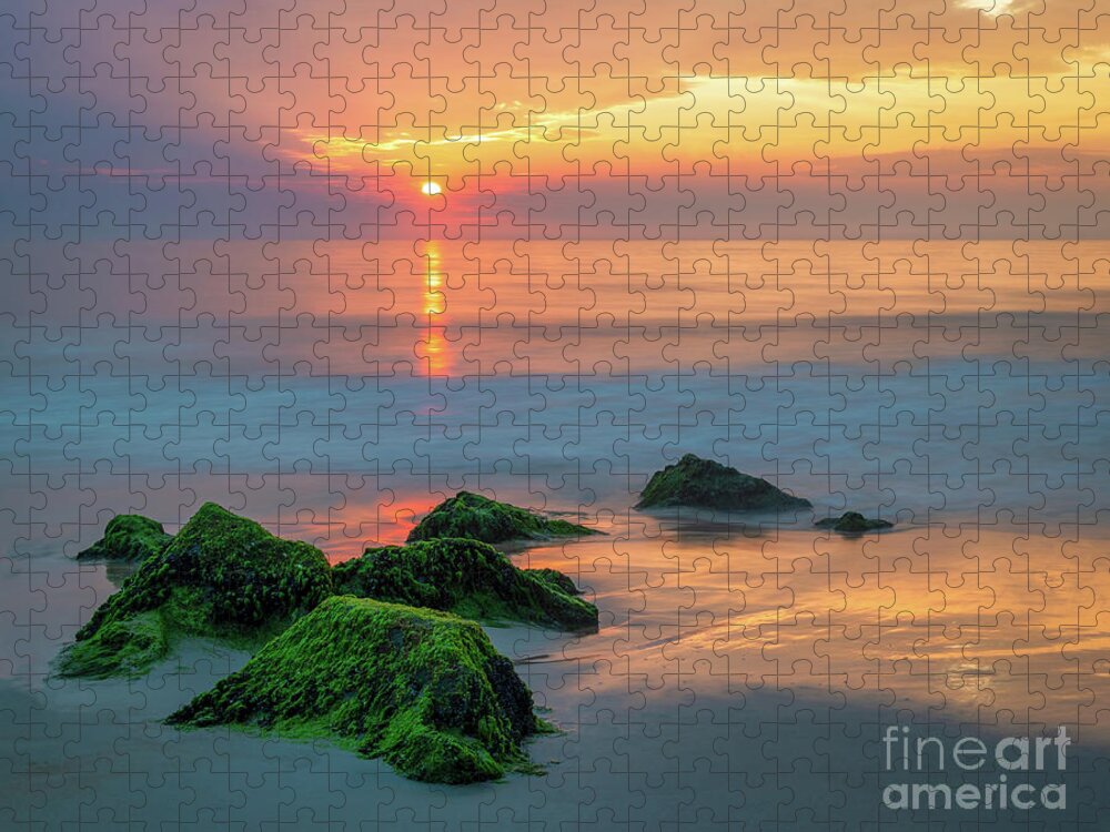 Ocean City Jigsaw Puzzle featuring the photograph Ocean sunrise by Izet Kapetanovic