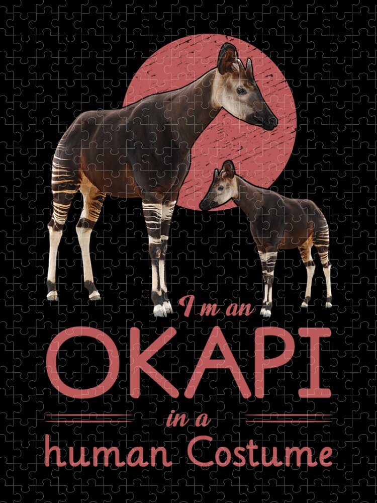 Okapi Gift I am an Okapi in Human Costume #1 Jigsaw Puzzle by Kanig Designs  - Pixels