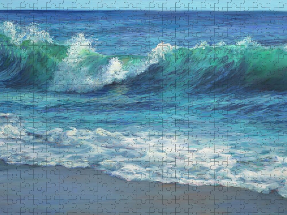 Water Jigsaw Puzzle featuring the painting On The Edge #1 by Laurie Snow Hein