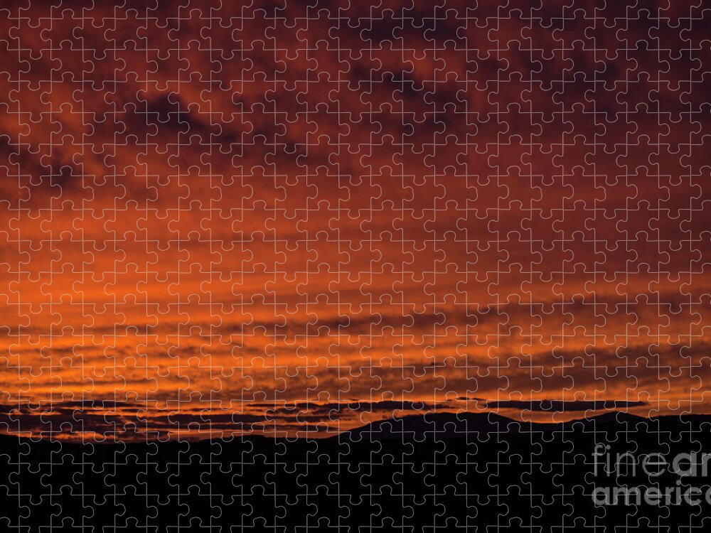 Maine Jigsaw Puzzle featuring the photograph Orange Sunset #1 by Alana Ranney