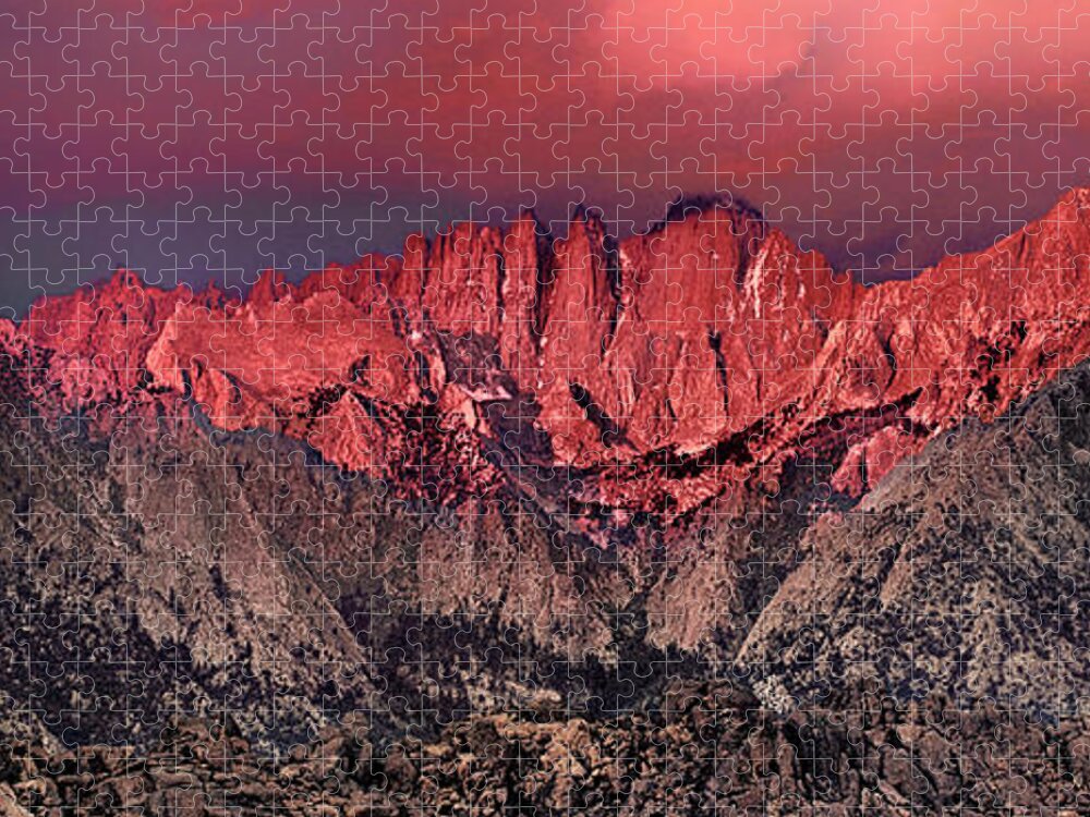 Dave Welling Jigsaw Puzzle featuring the photograph Panoramic Sunrise Storm Alabama Hills Californiama Hills California #1 by Dave Welling