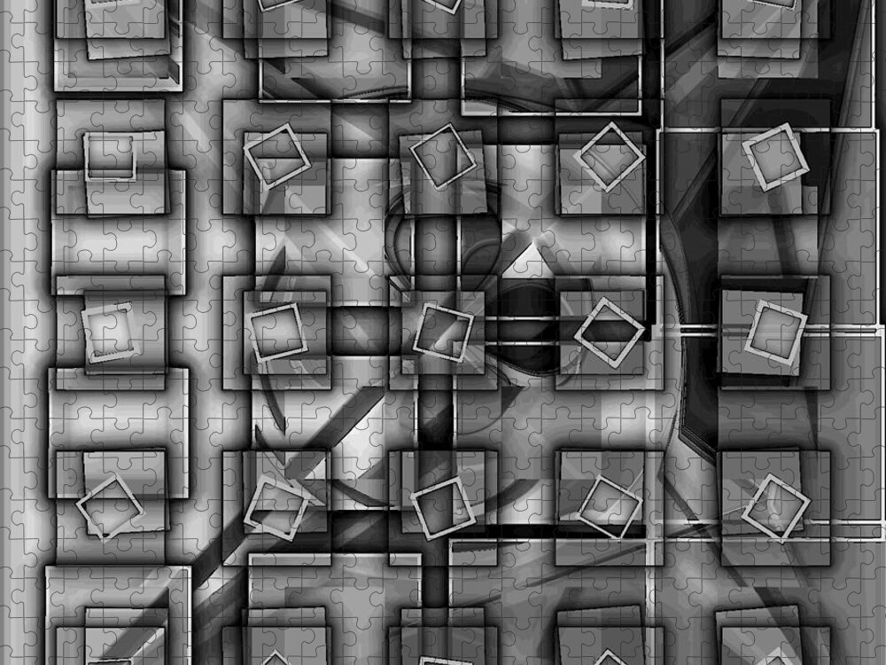 Abstract Jigsaw Puzzle featuring the digital art Pattern 23 #1 by Marko Sabotin