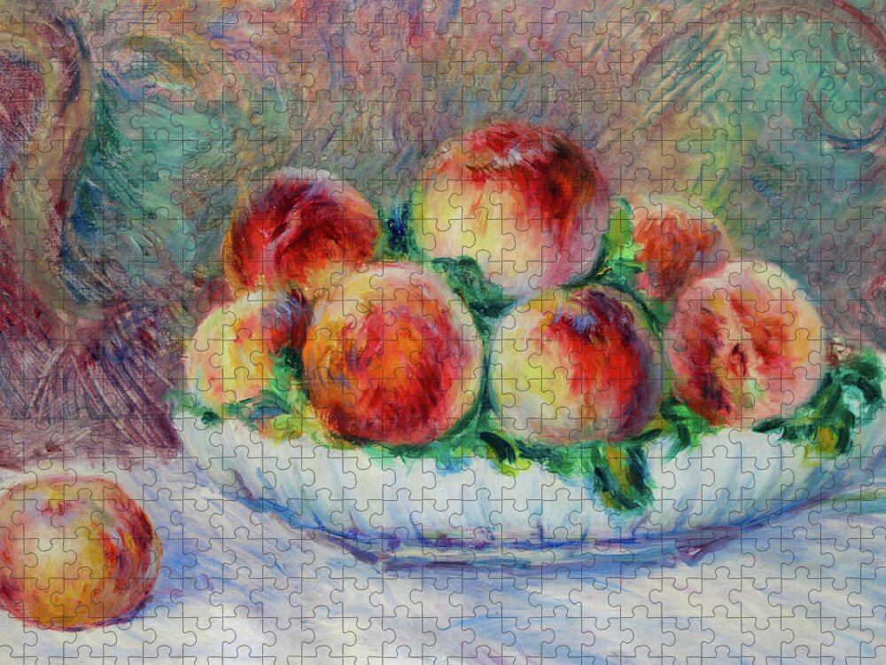 French Jigsaw Puzzle featuring the painting Peaches #1 by Pierre-Auguste Renoir