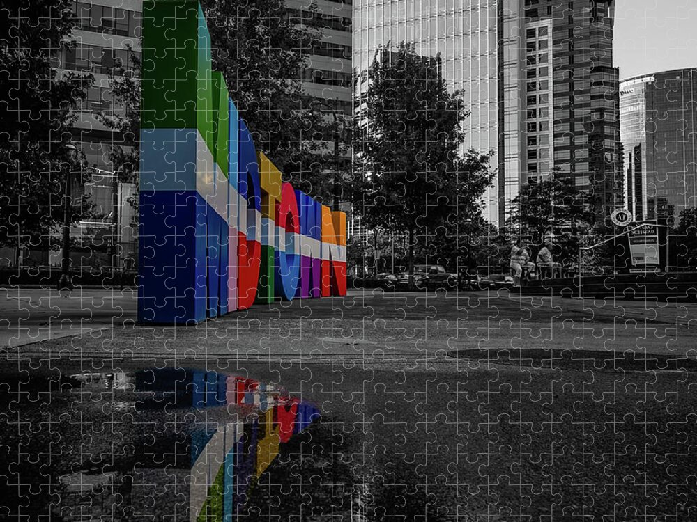 Atlanta Jigsaw Puzzle featuring the photograph Pride Colors In Midtown Atlanta #1 by Doug Sturgess
