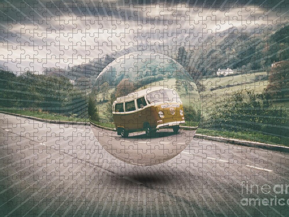 Road Trip Jigsaw Puzzle featuring the digital art Road Trip by Phil Perkins