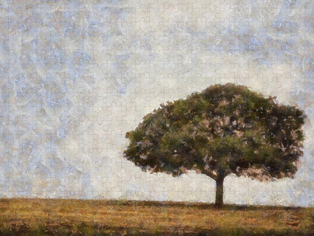 Tree Jigsaw Puzzle featuring the digital art Solitude Standing by Brad Barton