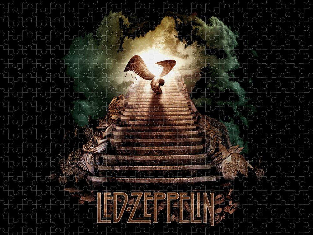 Music Jigsaw Puzzle featuring the digital art Stairway To Heaven #1 by Led Zeppelin