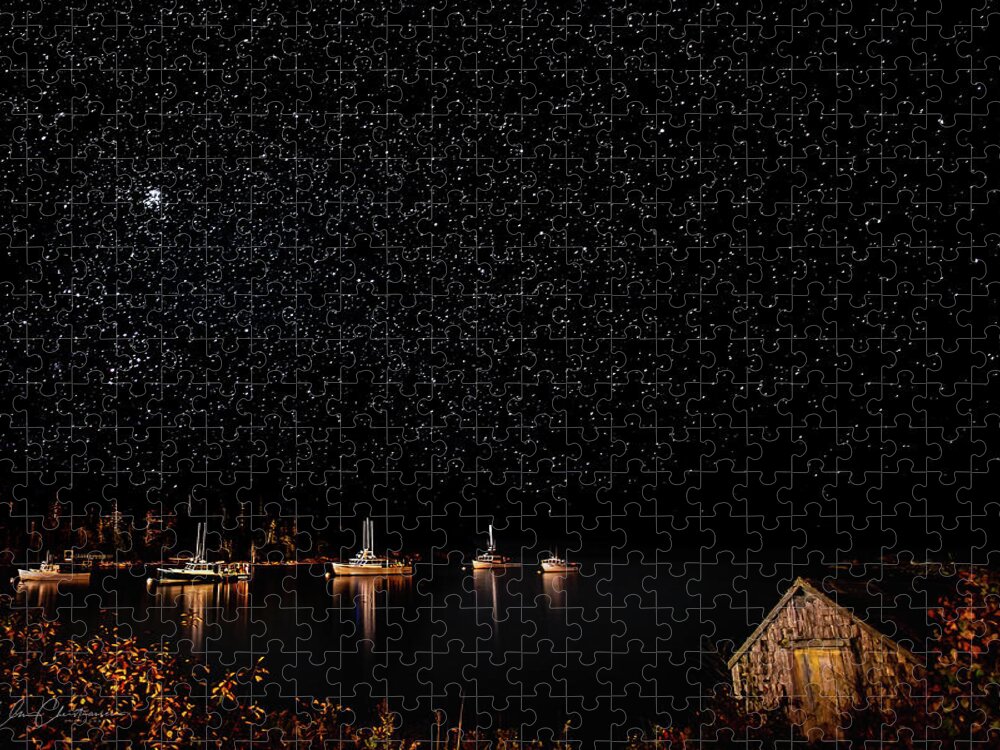 Maine Jigsaw Puzzle featuring the photograph Stars Over Bunkers Harbor by William Christiansen