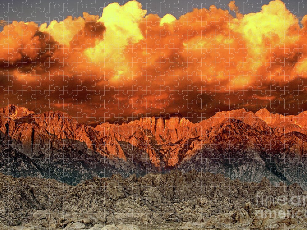 Dave Welling Jigsaw Puzzle featuring the photograph Sunrise Storm Alabama Hills California #1 by Dave Welling